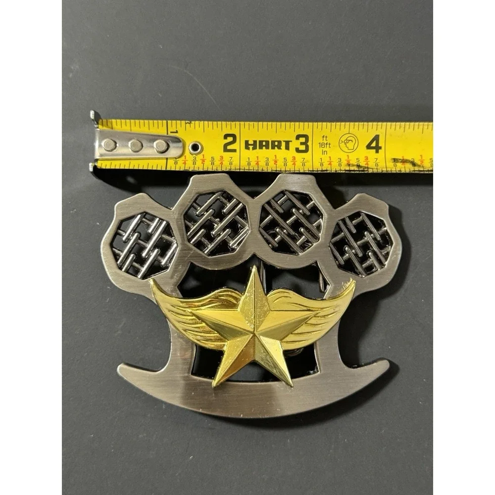 Y2K Tapout Golden Winged Star Knuckles Belt‎ Buckle